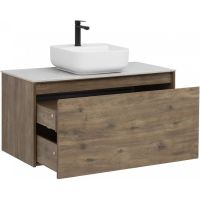 Тумба под раковину Aquanet Nova Lite 100 подвесная Дуб рустикальный арт-249520 — фото 2, Тумбы под раковину