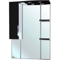 Зеркало со шкафом Bellezza Лагуна 75 L 4612112002047 с подсветкой L Черное Белое — фото 1, Зеркальные шкафы в ванную