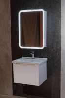 Зеркальный шкаф Silver Mirrors Фиджи Flip 60 LED-00002657 с подсветкой Белый — фото 3, Зеркальные шкафы в ванную