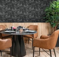 Обои Hygge Nature Hg39 011 Флизелин (1*10,05) Белый/Черный, Листья — фото 3, Обои для стен