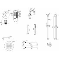 Душевая система Whitecross Y brushed gold YSET09GLB с термостатом Брашированное золото — фото 14, Душевое оборудование. Душевая программа