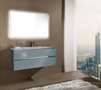 Тумба с раковиной SanVit Кубэ-2 60 kkube2060 с фактурой под дерево подвесная Венге — фото 3, Тумбы с раковиной