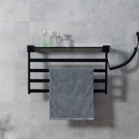 Электрический полотенцесушитель Black&White Universe N-333B 58х35 333BN с полкой Черный матовый — фото 3, Электрические полотенцесушители