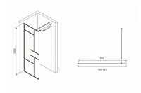 Душевая перегородка Abber Immer Offen 90 профиль Черный стекло прозрачное арт-AG63090B — фото 4, Душевые перегородки