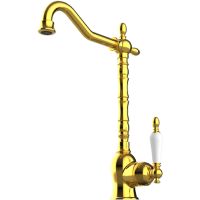Смеситель для кухни GPD Retro Colored MTE180-A Золото — фото 1, Смесители
