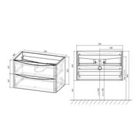 Тумба под раковину Vincea Paola VMC-2P800GW подвесная G.White — фото 4, Тумбы под раковину