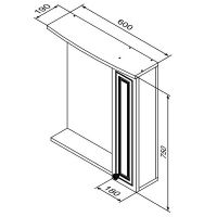Зеркало со шкафом Damixa RedBlu Palace One 60 M41MPR0601WG с подсветкой Белый — фото 5, Мебель для ванной