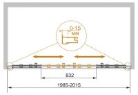 Душевая дверь Cezares Pratico 200 PRATICO-BF-2-200-C-Cr профиль Хром стекло прозрачное — фото 3, Душевые двери в нишу