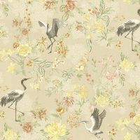 Обои Yien Feerie 3501-2 Винил на флизелине (1,06*10) Бежевый/Разноцветный, Птицы/Цветы — фото 1, Обои для стен