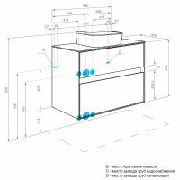 Тумба под раковину Aquaton Либерти 100 1A279601LYC70 подвесная Дуб эльвезия — фото 28, Тумбы под раковину