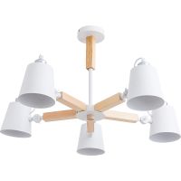 Люстра Artelamp Oscar A7141PL-5WH Белая Коричневая — фото 1, Люстры