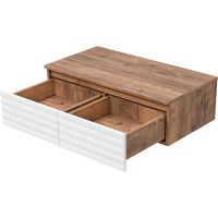 Тумба Brevita Dakota 80 DAK-009080-19-012Я подвесная Белая матовая Дуб Галифакс олово — фото 4, Мебель для ванной