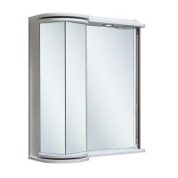 Зеркало со шкафом Runo Секрет 65 L 00000000580 с подсветкой Белое — фото 3, Зеркальные шкафы в ванную