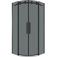 Душевой уголок Grossman Classic 100х100 301.K33.04.1010.21.10 профиль Черный матовый стекло тонированное — фото 1, Душевые уголки четверть круга