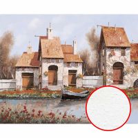 Фреска Ortograf Городской пейзаж живопись 11751 Фактура бархат FX Флизелин (3,4*2,7) Коричневый/Голубой/Белый, Город/Пейзаж/Живопись — фото 1, Фрески