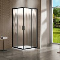 Душевой уголок Vincea Garda VSS-1G900CHB 90x90 профиль Черный стекло шиншилла — фото 1, Квадратные душевые уголки