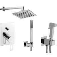 Душевая система Paffoni Ringo KITZRIN015CR/M с гигиеническим душем Хром — фото 1, Встраиваемые душевые комплекты