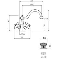 Смеситель для раковины Migliore Provance 19474 Хром — фото 2, Смесители для раковины