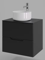 Товар: Тумба с раковиной Orange Line 60 Li-60TubMDF+B07-345W подвесная Черная матовая - фото 2 Тумба с раковиной Orange Line 60 Li-60TubMDF+B07-345W подвесная Черная матовая — фото 2, Мебель для ванной