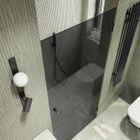 Душевая дверь Maybah Glass MGD-523-6 805x1950 на петлях Черный стекло графитовое — фото 4, Душевые двери в нишу