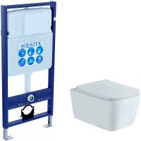 Комплект унитаза с инсталляцией Aquatek Set Aquatek Либра N cm с сиденьем Микролифт — фото 2, Комплекты унитаз + инсталляция