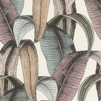 Обои RASCH Garden 867961 Винил на флизелине (0,53*10,05) Бежевый/Бирюзовый/Розовый, Листья — фото 1, Обои для стен