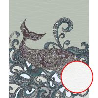 Фреска Ortograf Животные 9626 Фактура бархат FX Флизелин (2,2*2,7) Зеленый/Розовый, Рыбы/Абстракция — фото 1, Фрески