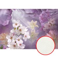 Фреска Ortograf Цветы 4333 Фактура флок FLK Флизелин (3,9*2,7) Сиреневый/Белый, Цветы — фото 1, Фрески