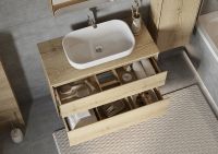 Тумба под раковину Aquaton Либерти 100 1A279601LYC70 подвесная Дуб эльвезия — фото 25, Тумбы под раковину