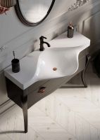 Тумба под раковину Clarberg Borgia 115 BOR0111BLK Черная Патина медь — фото 4, Тумбы под раковину