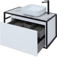 Тумба под раковину Aquanet Nova Lite Loft 90R 261651 подвесная Белый глянец — фото 10, Мебель для ванной