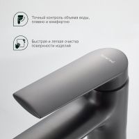 Смеситель для раковины Splenka S50.10.09 Графит матовый — фото 6, Смесители для раковины
