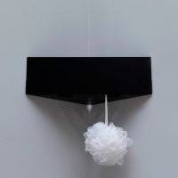 Металлическая полка Aquanet Магнум 28 302225 угловая Черная матовая — фото 3, Полки для ванной и душа