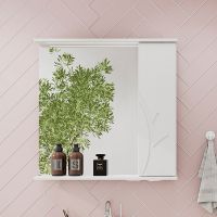 Зеркало со шкафом Volna Adel 70 R zsADEL70.R-01 с подсветкой Белое — фото 1, Зеркальные шкафы в ванную