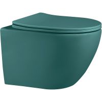 Унитаз Abber Bequem AC1101MBG подвесной Темно-зеленый матовый с сиденьем Микролифт — фото 1, Унитазы