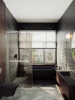 Душевая перегородка Maybah Glass MGD-727-5у 790x1950 в узком профиле Хром матовый стекло бронзовое — фото 3, Душевые перегородки