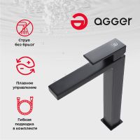 Товар: Смеситель для раковины Agger Great A2812144 Черный матовый - фото 6 Смеситель для раковины Agger Great A2812144 Черный матовый — фото 6, Смесители