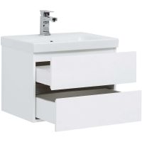 Тумба под раковину Aquanet Беркли 60 подвесная Белый Дуб рошелье арт-254289 — фото 2, Тумбы под раковину