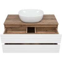 Товар: Тумба под раковину Brevita Dakota 100 DAK-09100-19/01-2Я подвесная Белая матовая Дуб Галифакс олово - фото 4 Тумба под раковину Brevita Dakota 100 DAK-09100-19/01-2Я подвесная Белая матовая Дуб Галифакс олово — фото 4, Мебель для ванной