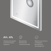 Товар: Зеркало AM.PM Gem 55 M91AMOX0553WG с подсветкой с механическим выключателем - фото 7 Зеркало AM.PM Gem 55 M91AMOX0553WG с подсветкой с механическим выключателем — фото 7, Мебель для ванной