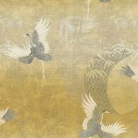 Обои Emiliana Parati Zen 72904 Винил на флизелине (1,06*10,05) Желтый, Птицы — фото 1, Обои для стен