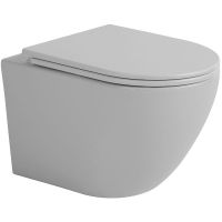 Товар: Унитаз Sintesi Evi SIN-TS-EVI-151GM подвесной Серый матовый с сиденьем Микролифт - фото 2 Унитаз Sintesi Evi SIN-TS-EVI-151GM подвесной Серый матовый с сиденьем Микролифт — фото 2, Подвесные унитазы