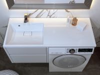 Товар: Раковина Paola Magenta 120 L с местом под стиральную машину Белая глянцевая - фото 8 Раковина Paola Magenta 120 L с местом под стиральную машину Белая глянцевая — фото 8, Раковины