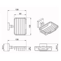 Мыльница Azario Rina AZ-87009 Хром — фото 2, Мыльницы