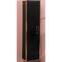 Шкаф пенал Boheme Armadi Art Monaco 35 868-BG подвесной Черный глянец Золото — фото 1, Мебель для ванной