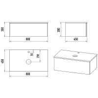 Тумба с раковиной Misty Ива 80 УТ000014119 подвесная Графит Дуб Вотан — фото 9, Мебель для ванной