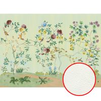 Фреска Ortograf Flora 31134 Фактура флок FLK Флизелин (3,7*2,7) Зеленый/Разноцветный, Цветы/Деревья/Птицы — фото 1, Фрески