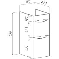 Тумба под раковину Bellezza Олиссия 100 4639417110420 Серая — фото 2, Тумбы под раковину