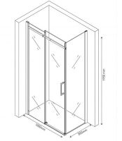 Душевой уголок Berges Melita 100х80 061015 профиль Хром стекло прозрачное — фото 3, Прямоугольные душевые уголки