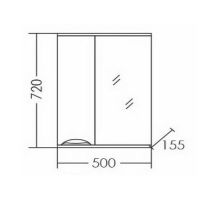 Зеркало со шкафом СанТа Родос 50 L 106013 с подсветкой Белое — фото 4, Зеркальные шкафы в ванную